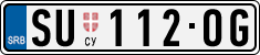 License plate of Serbia, Cars