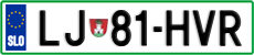 License plate of Slovenia, Cars