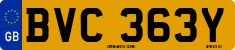 License plate of the United Kingdom, 1963 year system