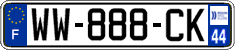 French license plate, SIV (temporary)