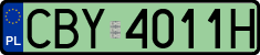 License plates of Poland, Electric vehicles