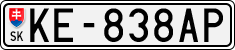 License plate of Slovakia, Cars