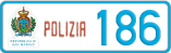 License plate of San Marino, Police (123)