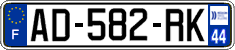 French license plate, SIV (ordinary)
