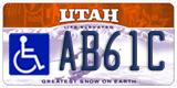 Utah, Vehicles for disabled persons (AB12C/1234A)