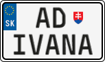 License plate of Slovakia, Vanity Plates