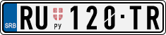 License plate of Serbia, Cars
