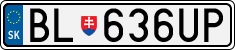 License plate of Slovakia, Cars