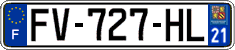 French license plate, SIV (ordinary)