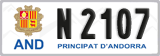 License plate of Andorra, Cars (A 1234)
