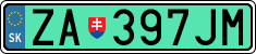 License plate of Slovakia, Electric vehicles