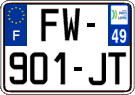 French license plate, SIV (ordinary)