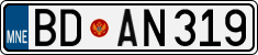 License plate of Montenegro, Cars