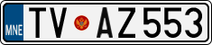 License plate of Montenegro, Cars