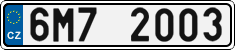 License plate of the Czech Republic, Cars (2001)