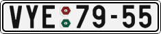 License plate of the Czech Republic, Cars (1960)