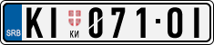 License plate of Serbia, Cars