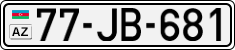 License plate of Azerbaijan, Cars