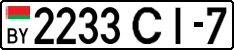 License plate Belarus, Cars (2004)