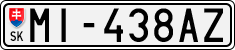 License plate of Slovakia, Cars