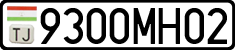 License plate of Tajikistan, Private owners (2009)
