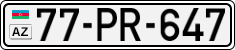 License plate of Azerbaijan, Cars