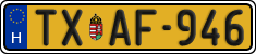 license plates of Hungary, Taxi (2022)