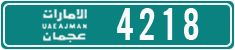 License plate of the UAE, Ajman, Taxi