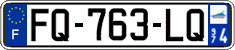 French license plate, SIV (ordinary)