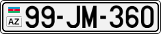 License plate of Azerbaijan, Cars