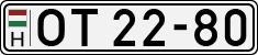 license plates of Hungary, Oldtimers (1990)