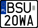 License plates of Poland, Special vehicles and motorcycles