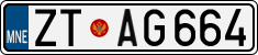 License plate of Montenegro, Cars
