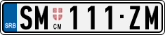 License plate of Serbia, Cars
