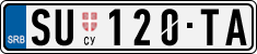License plate of Serbia, Cars