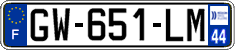 French license plate, SIV (ordinary)