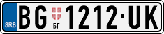 License plate of Serbia, Cars