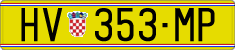 License plate of Croatia, Military