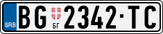 License plate of Serbia, Cars