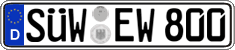 German license plate, Regular plates