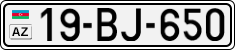 License plate of Azerbaijan, Cars