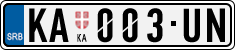 License plate of Serbia, Cars