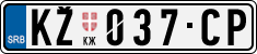 License plate of Serbia, Cars