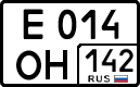License plate Russia, Cars