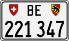 License plate of Switzerland, Cars