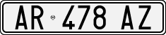 License plate of Italy, Cars (1994 year series)