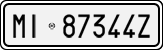 License plate of Italy, Cars (1927 year series)