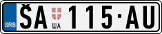License plate of Serbia, Cars