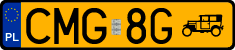 License plates of Poland, Oldtimers