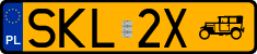 License plates of Poland, Oldtimers